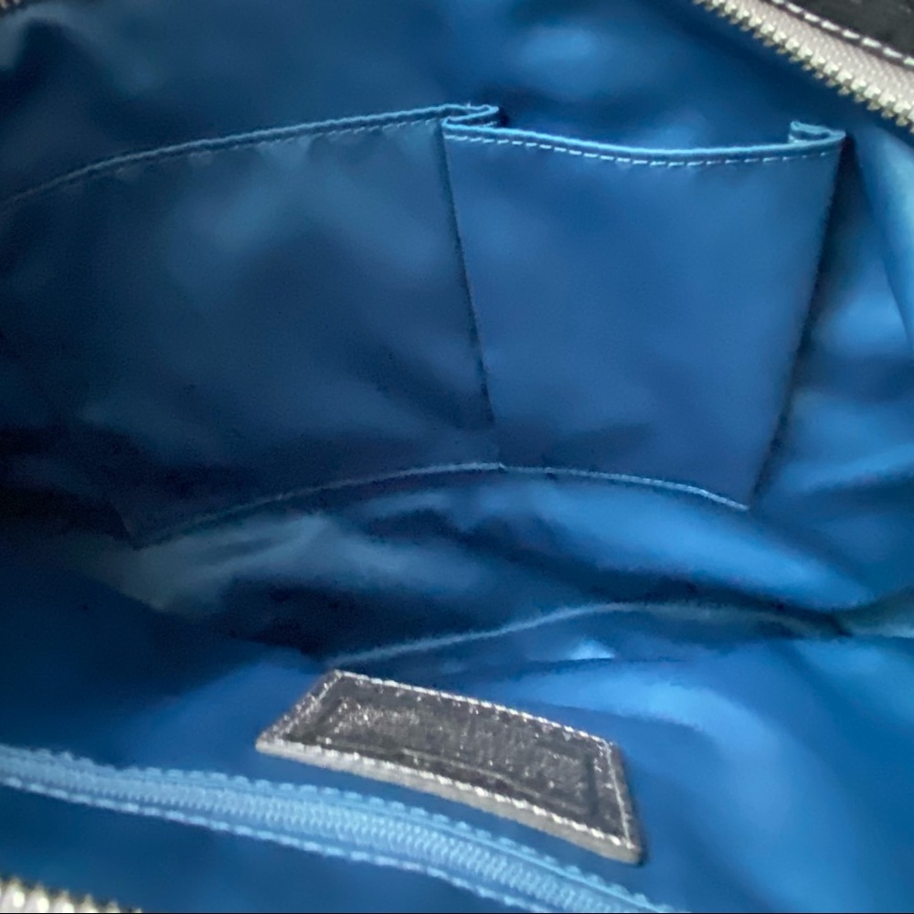 COACH Kristen leather zip top tote. Gunmetal/silver, metallic - Picture 8 of 15